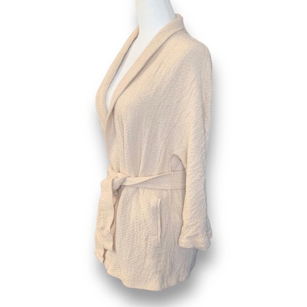 Massimo Dutti Linen Blend Textured Belted Cardigan Sweater Small Knit Minimalist - Picture 6 of 11